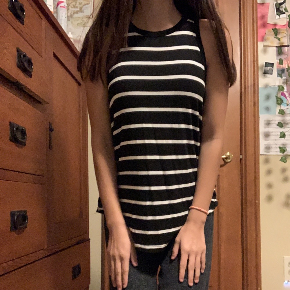 Black and White striped tank top